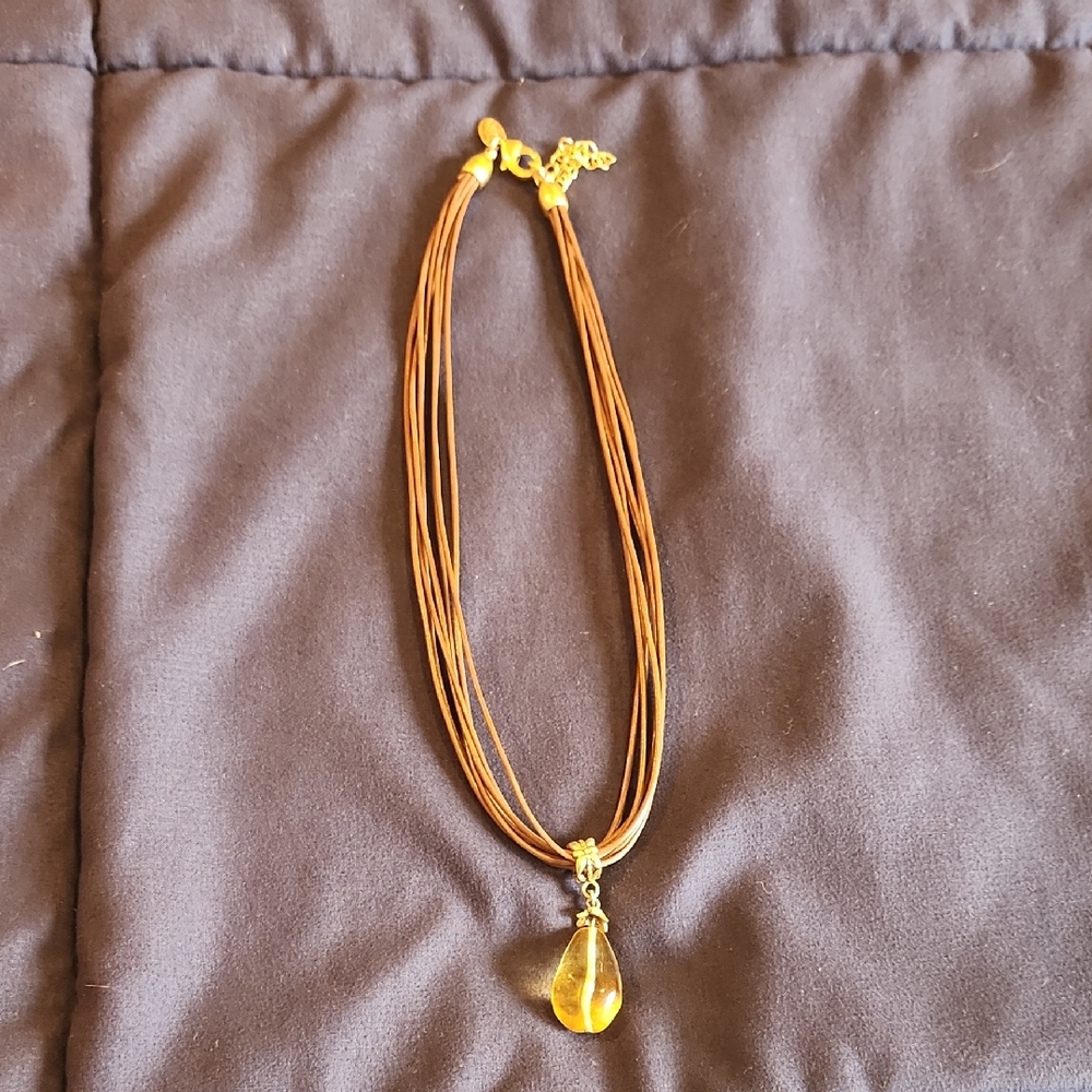 Lia Sophia Gold and Brown Multi-Strand Necklace